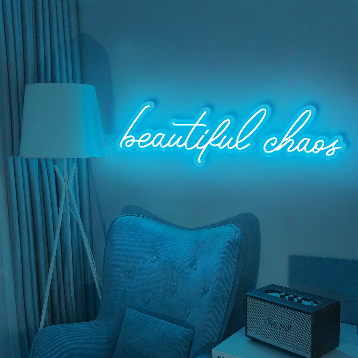 Beautiful Chaos Neon Sign Led Sign Light Blue