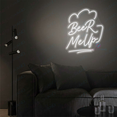 Beer Neon Sign Beer Me Up Drinking Led Light WHITE