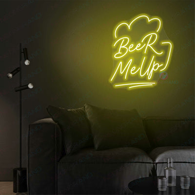 Beer Neon Sign Beer Me Up Drinking Led Light YELLOW
