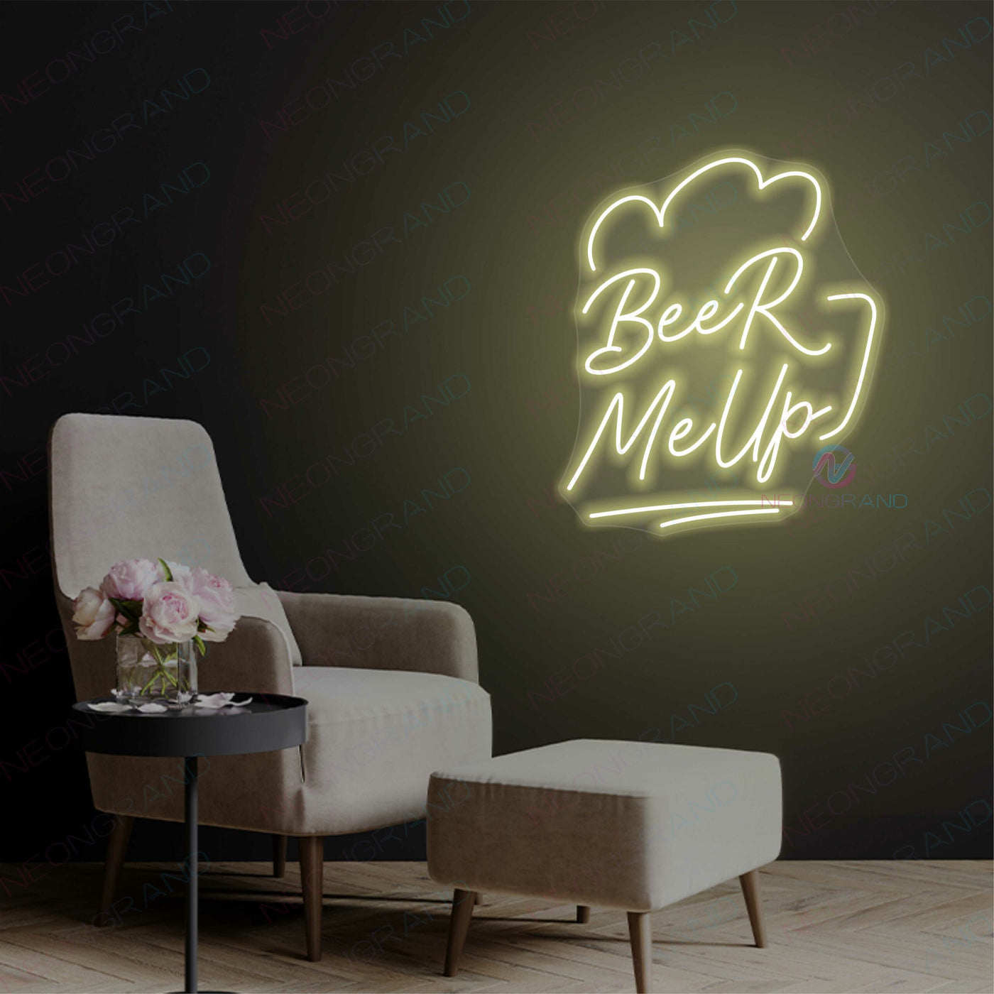 Beer Neon Sign Beer Me Up Drinking Led Light gold yellow