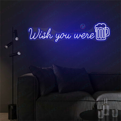 Beer Neon Signs Wish You Were Beer Drinking Led Light BLUE