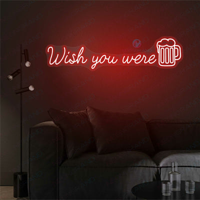 Beer Neon Signs Wish You Were Beer Drinking Led Light RED