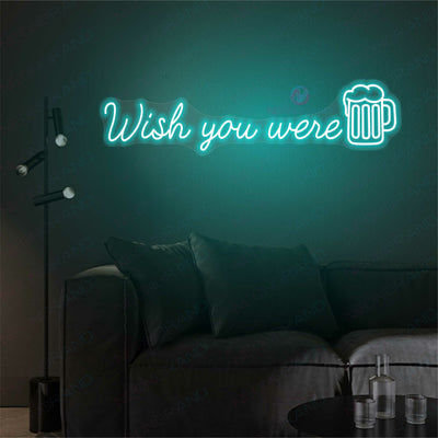 Beer Neon Signs Wish You Were Beer Drinking Led Light light blue