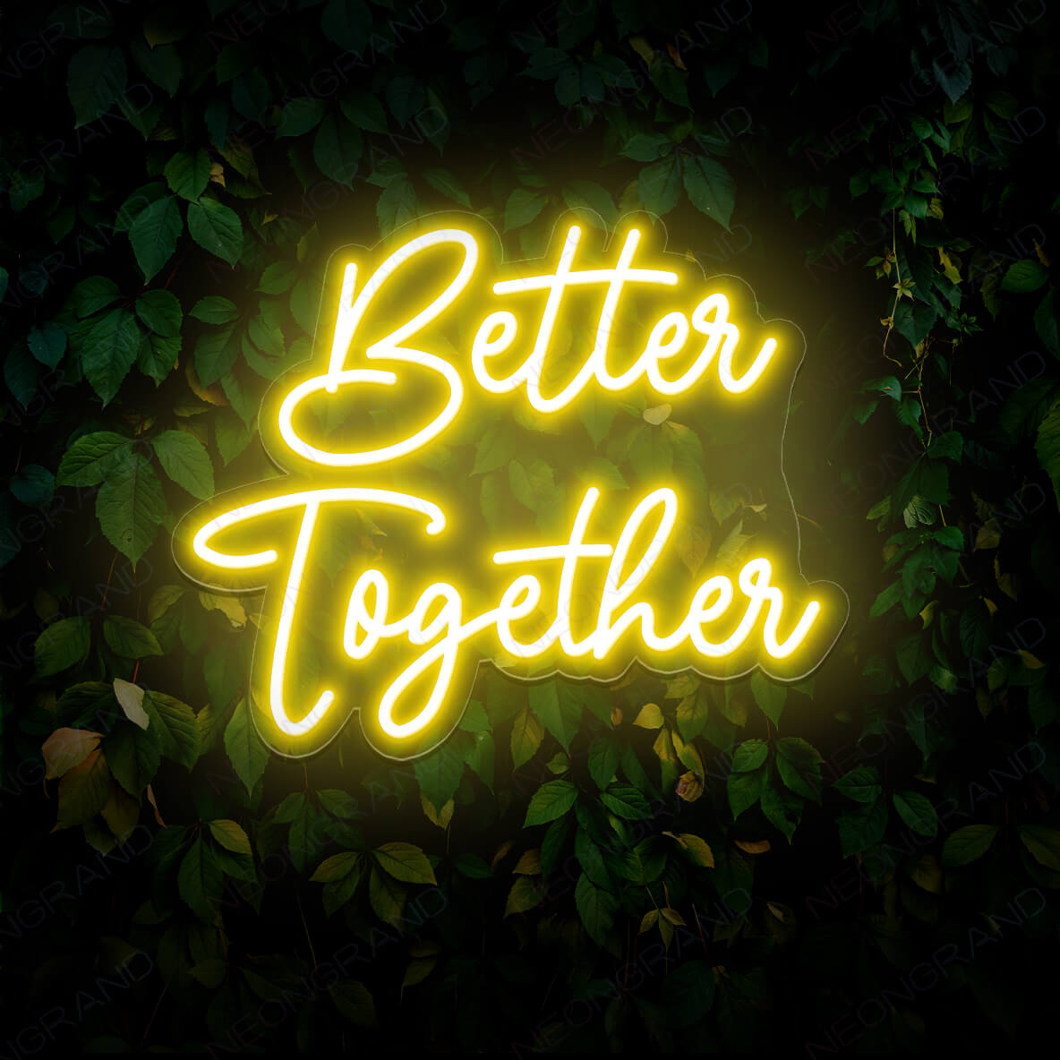 Better Together Neon Sign Wedding Led Sign Yellow