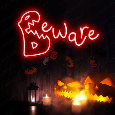 Beware Neon Sign Halloween Neon Sign Led Light red