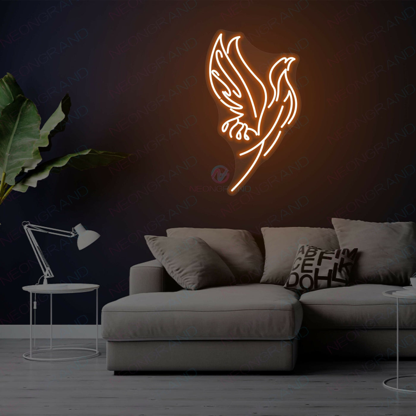 Bird Neon Sign Aesthetic Phonix Led Light ORANGE