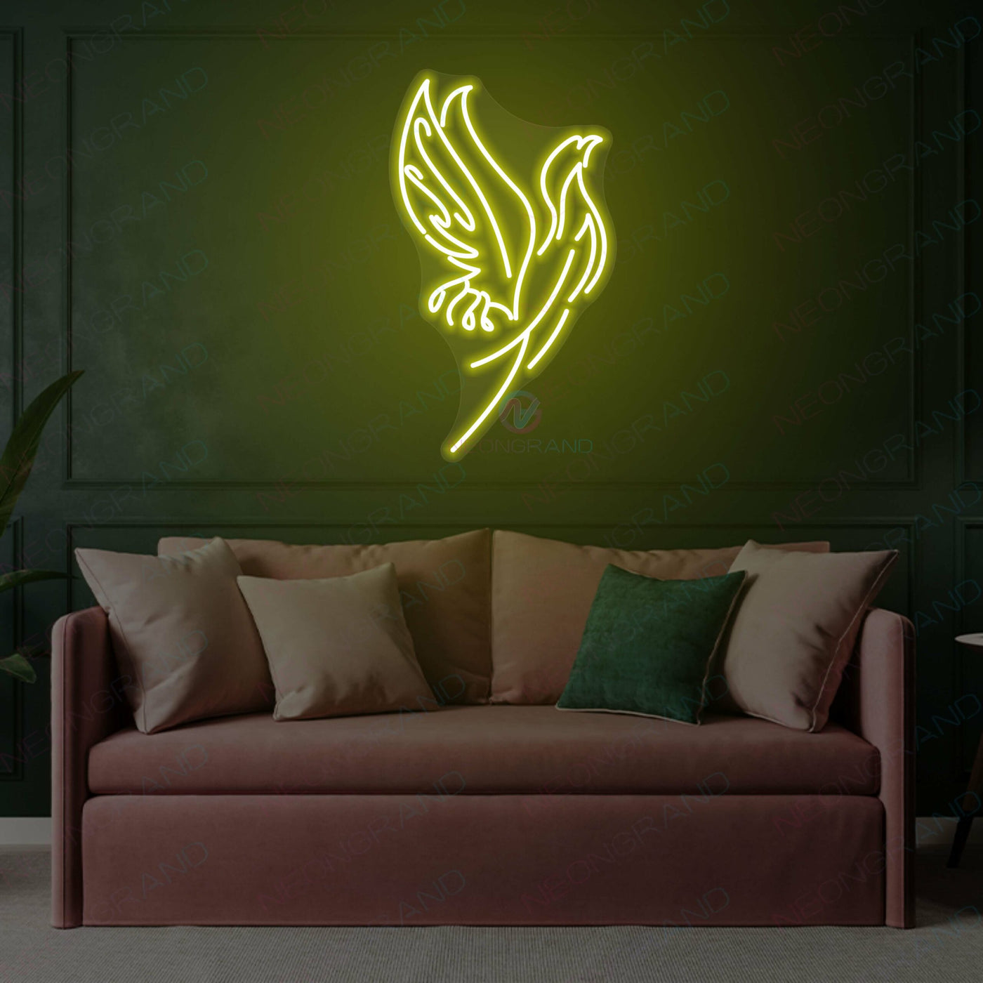 Bird Neon Sign Aesthetic Phonix Led Light YELLOW