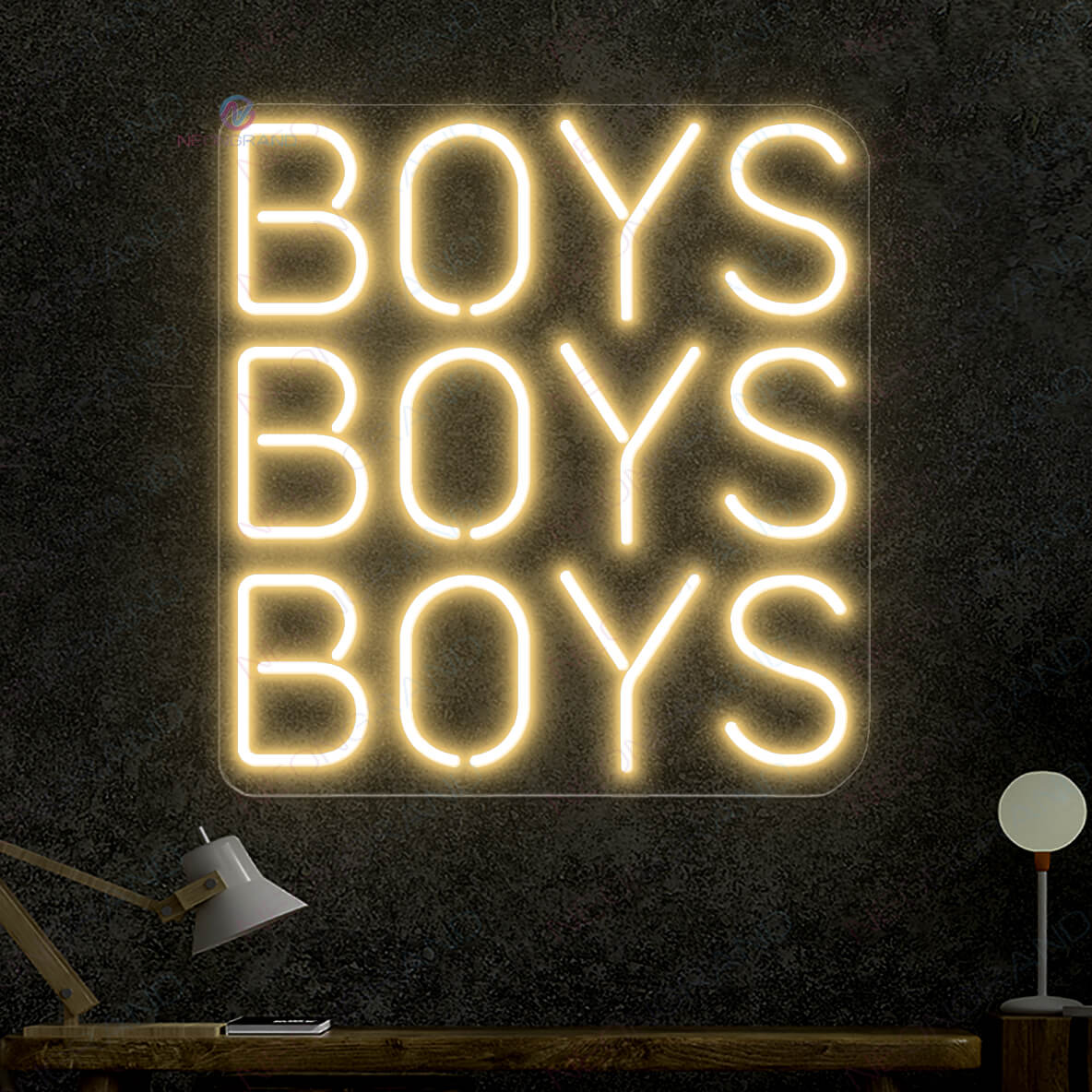 Boys Neon Sign Boys Boys Boys Led Light gold yellow