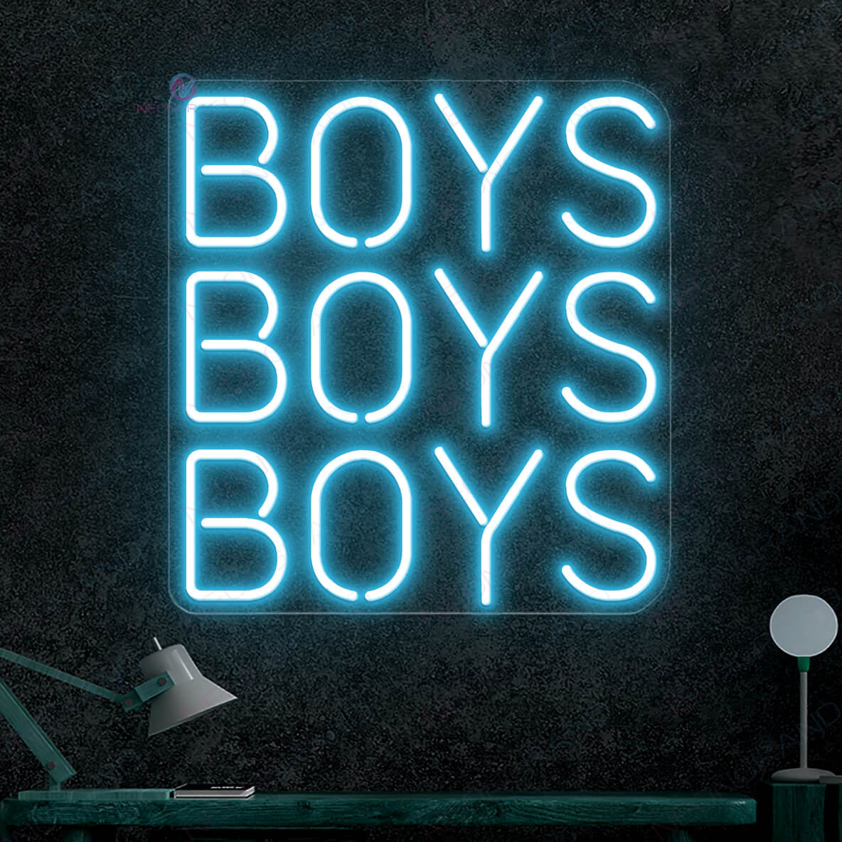 Boys Neon Sign Boys Boys Boys Led Light light blue1