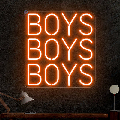 Boys Neon Sign Boys Boys Boys Led Light orange1