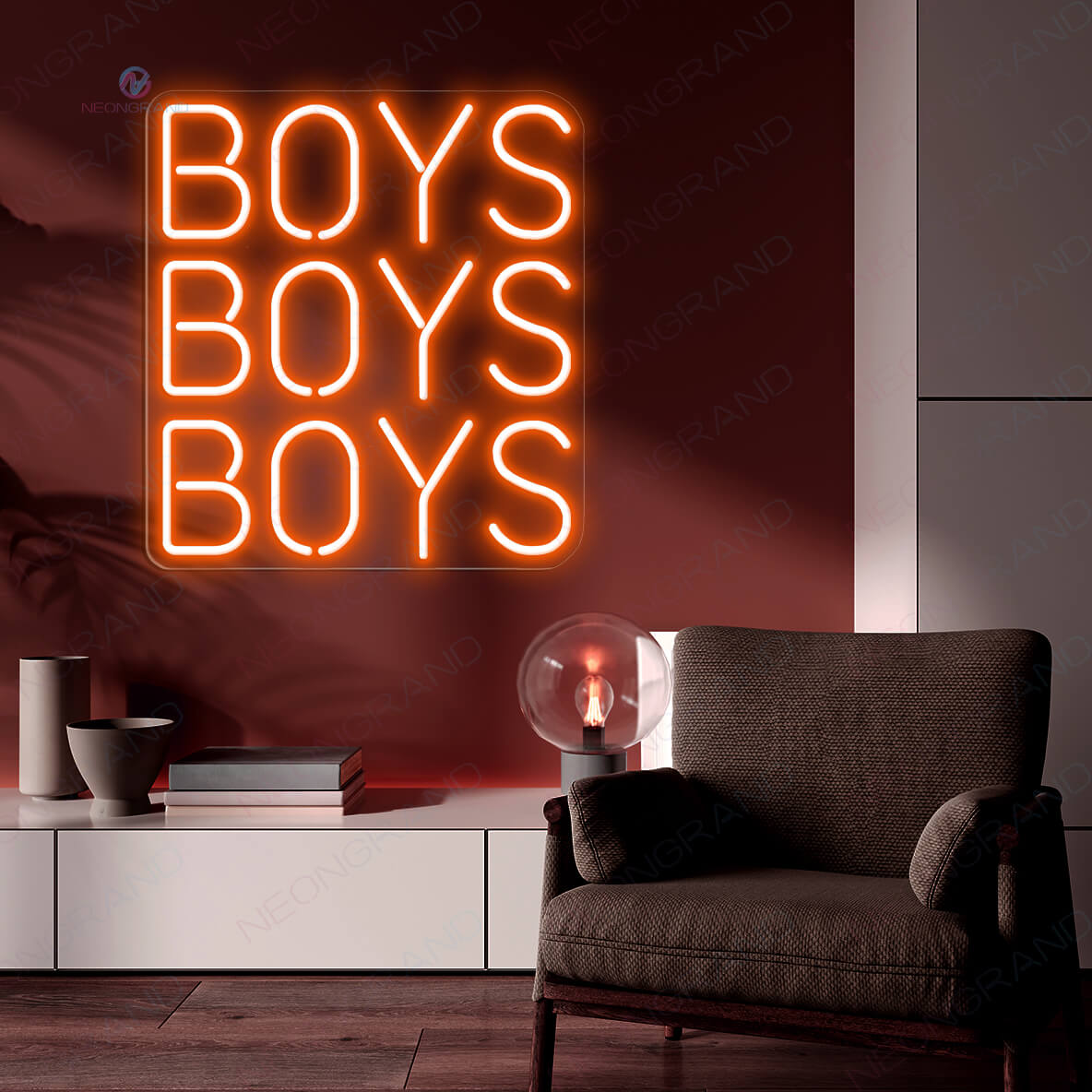 Boys Neon Sign Boys Boys Boys Led Light orange