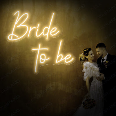 Bride To Be Neon Sign Love Wedding Led Light Gold Yellow