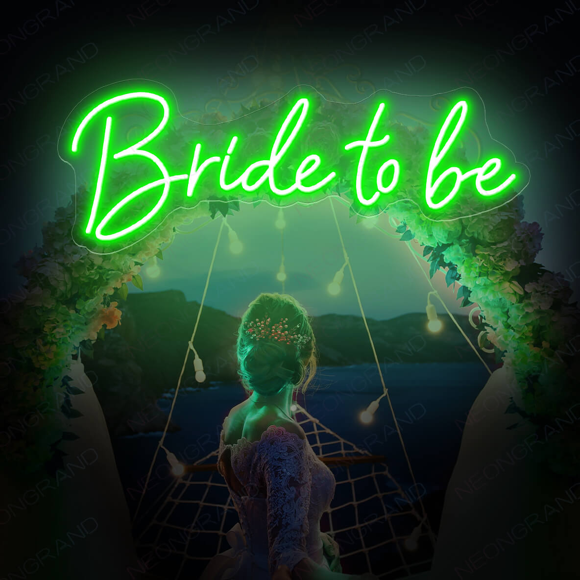 Bride To Be Neon Sign Wedding Led Light Green