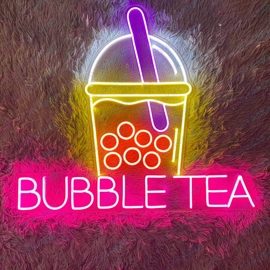 Bubble Tea Neon Sign Drink Led Light Boba Neon Sign pink wm1