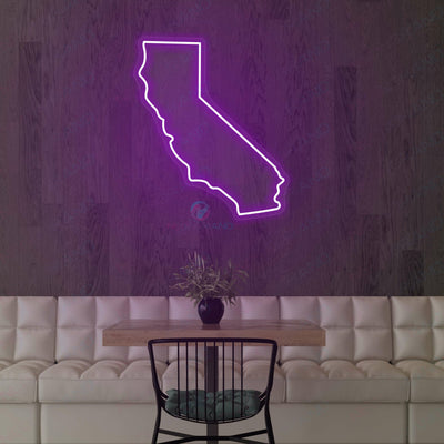 California Neon Sign Map Led Light PURPLE