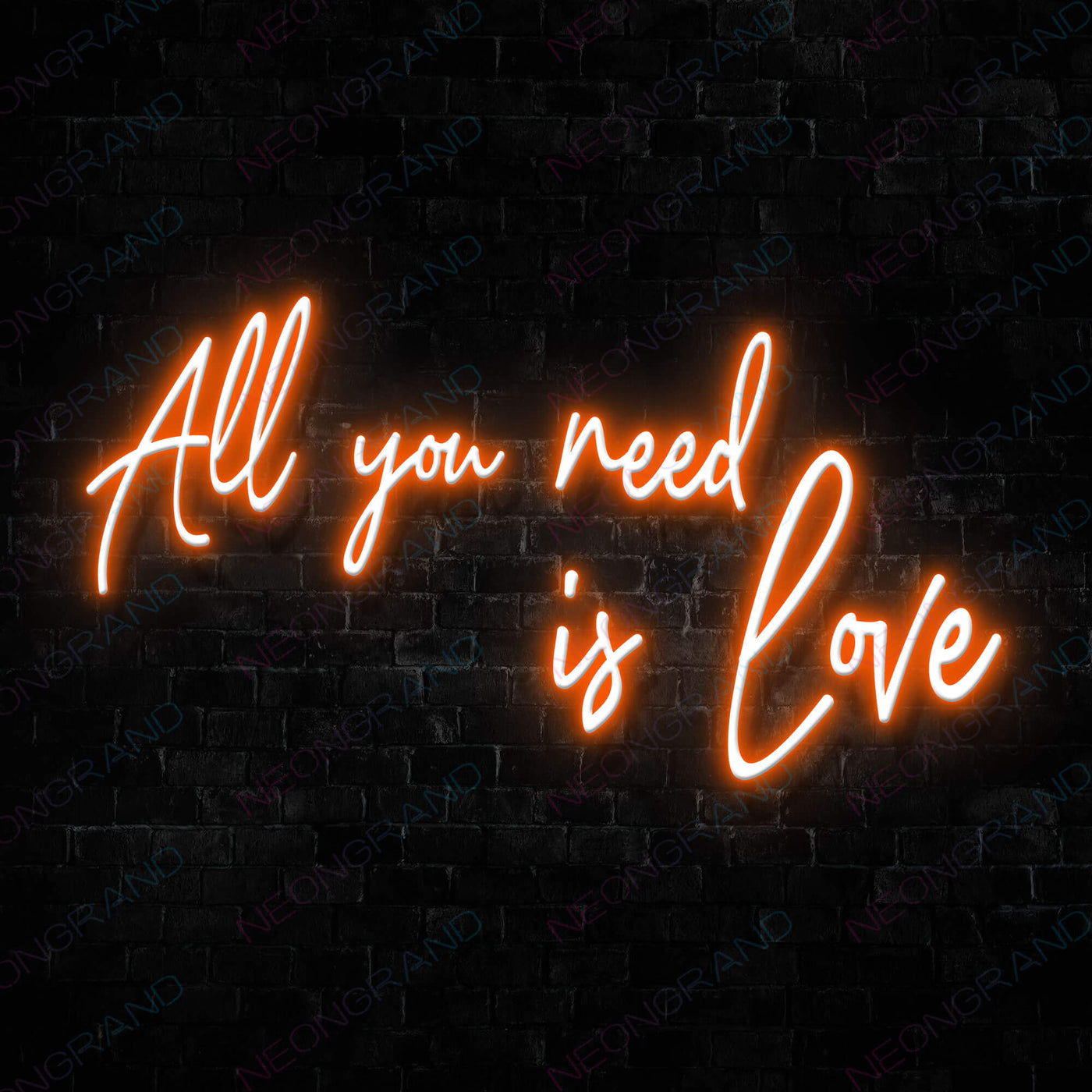 All You Need Is Love Neon Sign Orange
