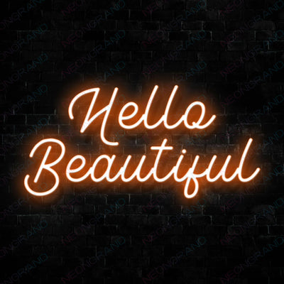 Hello Beautiful Neon Sign Led Light DarkOrange