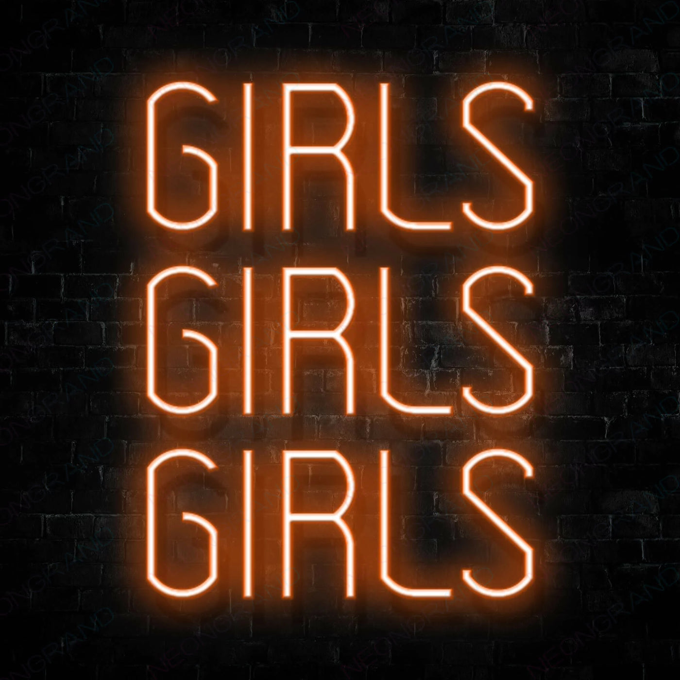 Girls Girls Girls Neon Sign DarkOrange