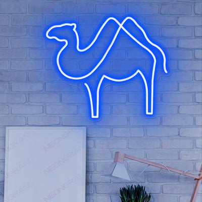 Camel Neon Sign Animal Led Light blue