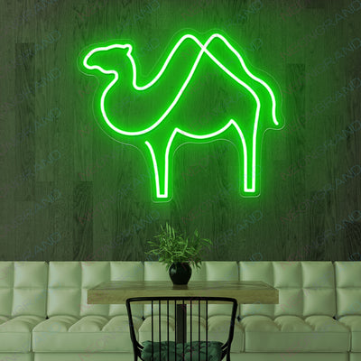 Camel Neon Sign Animal Led Light green