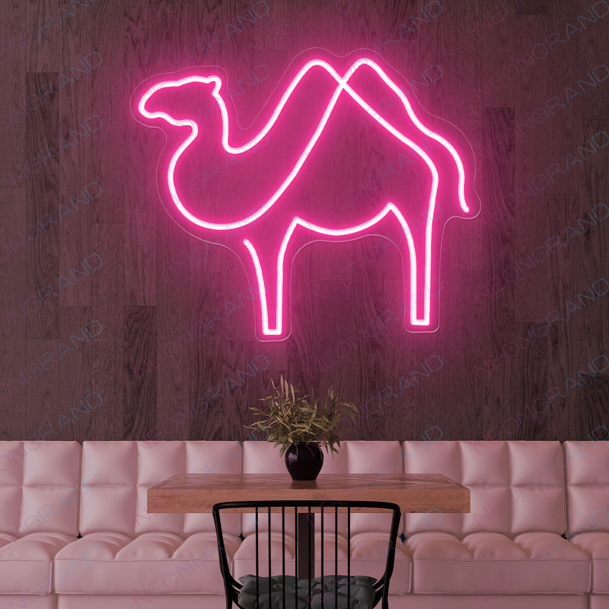 Camel Neon Sign Animal Led Light pink