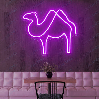 Camel Neon Sign Animal Led Light purple