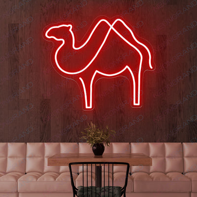 Camel Neon Sign Animal Led Light red