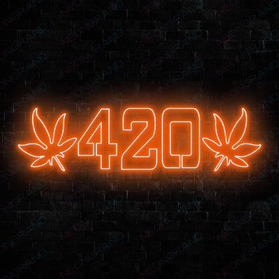 Cannabis 420 Weed Neon Sign Led Light orange