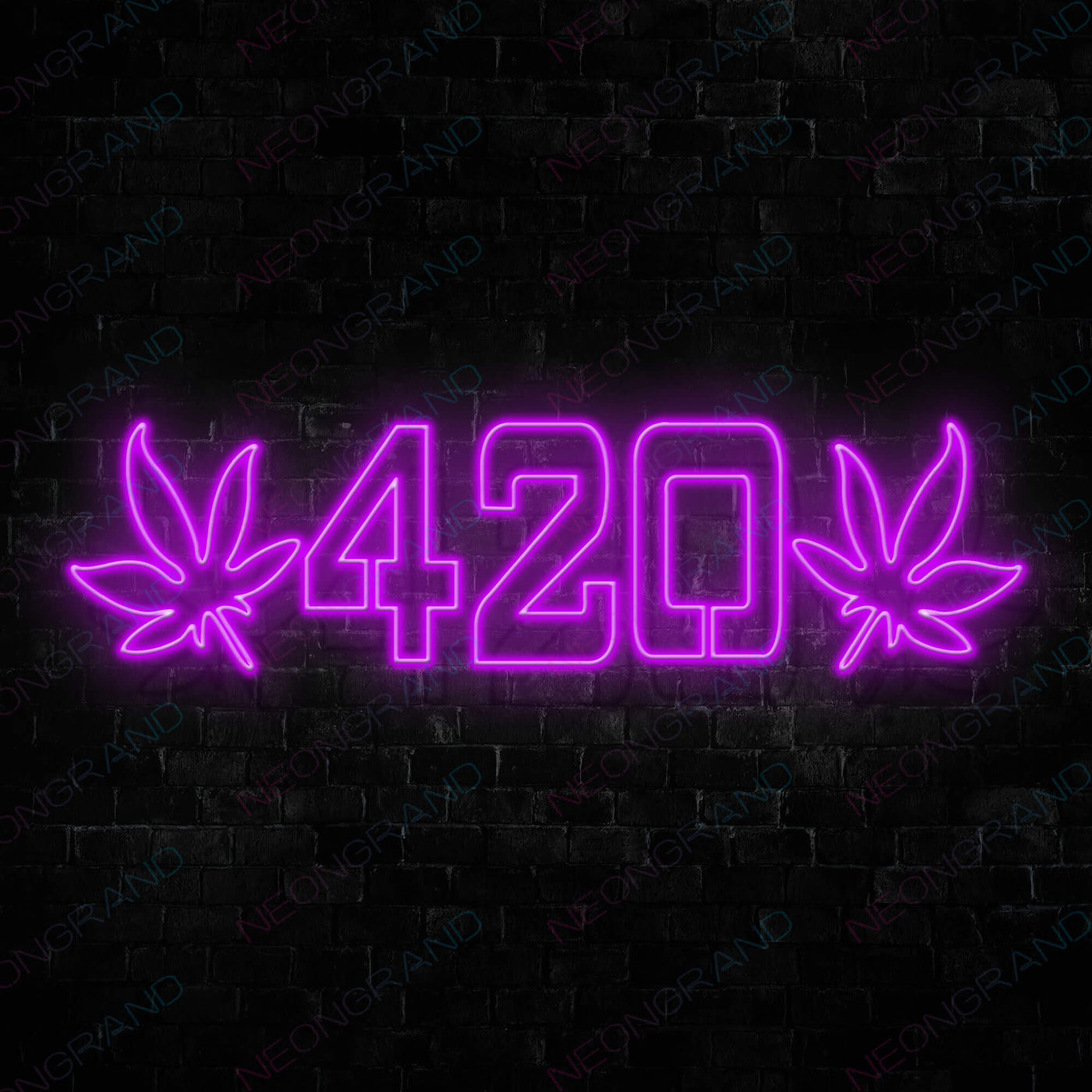 Cannabis 420 Weed Neon Sign Led Light purple