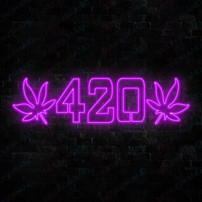Cannabis 420 Weed Neon Sign Led Light purple