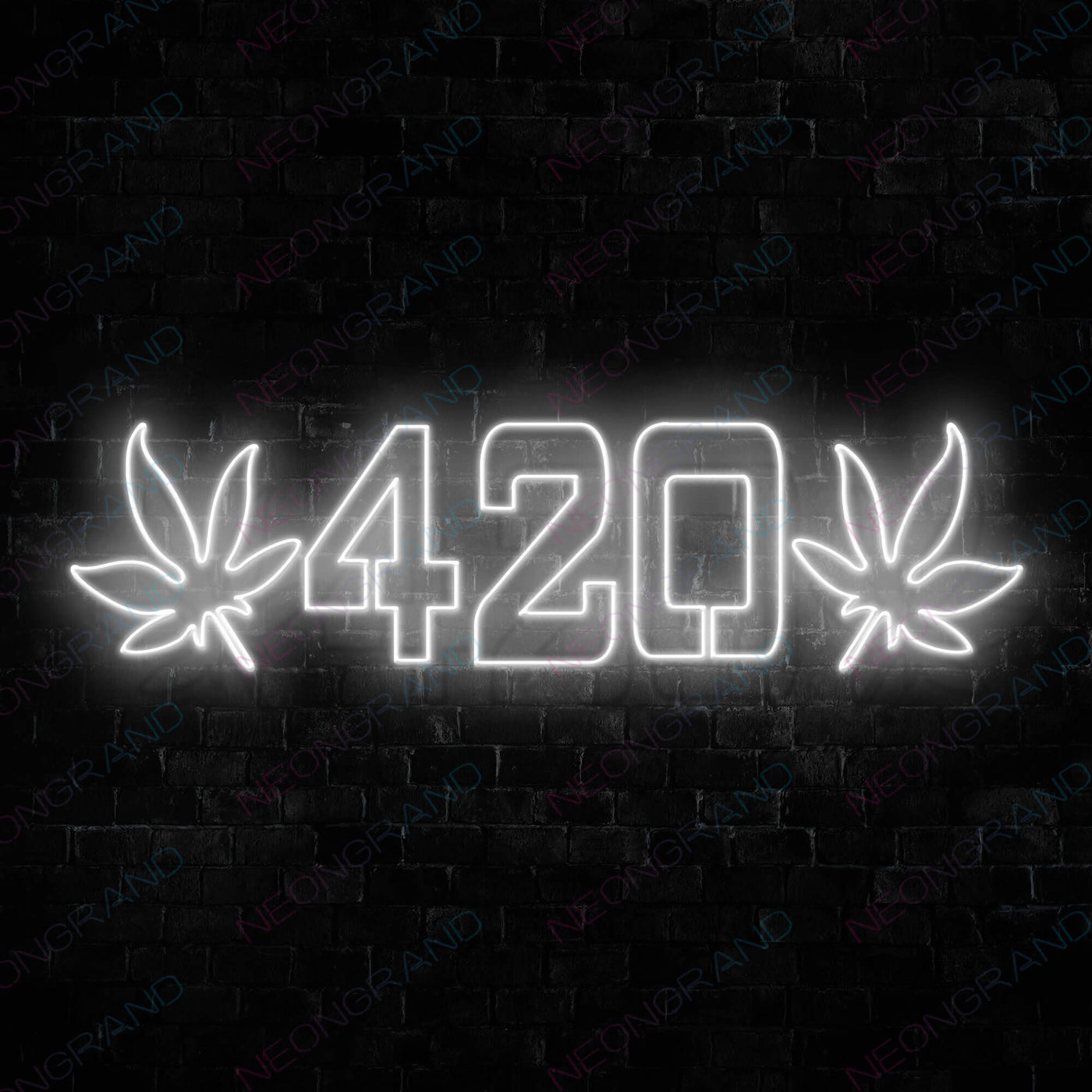 Cannabis 420 Weed Neon Sign Led Light white