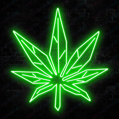 Cannabis Leaf Weed Neon Sign Led Light green