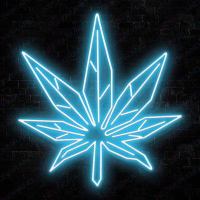 Cannabis Leaf Weed Neon Sign Led Light SkyBlue