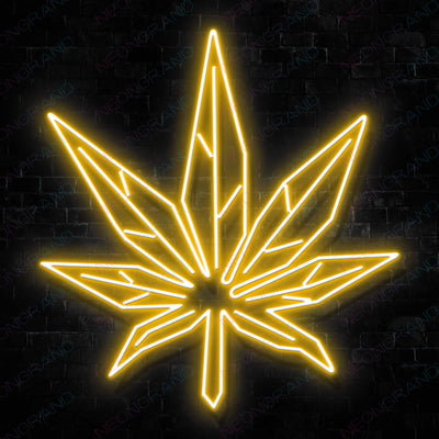 Cannabis Leaf Weed Neon Sign Led Light orange
