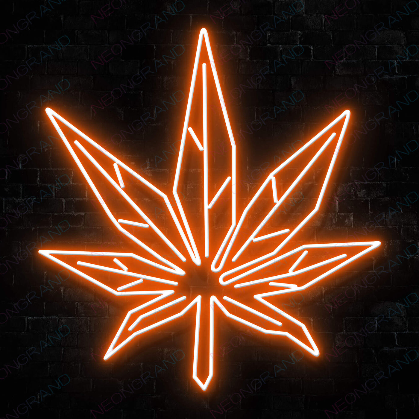 Cannabis Leaf Weed Neon Sign Led Light DarkOrange