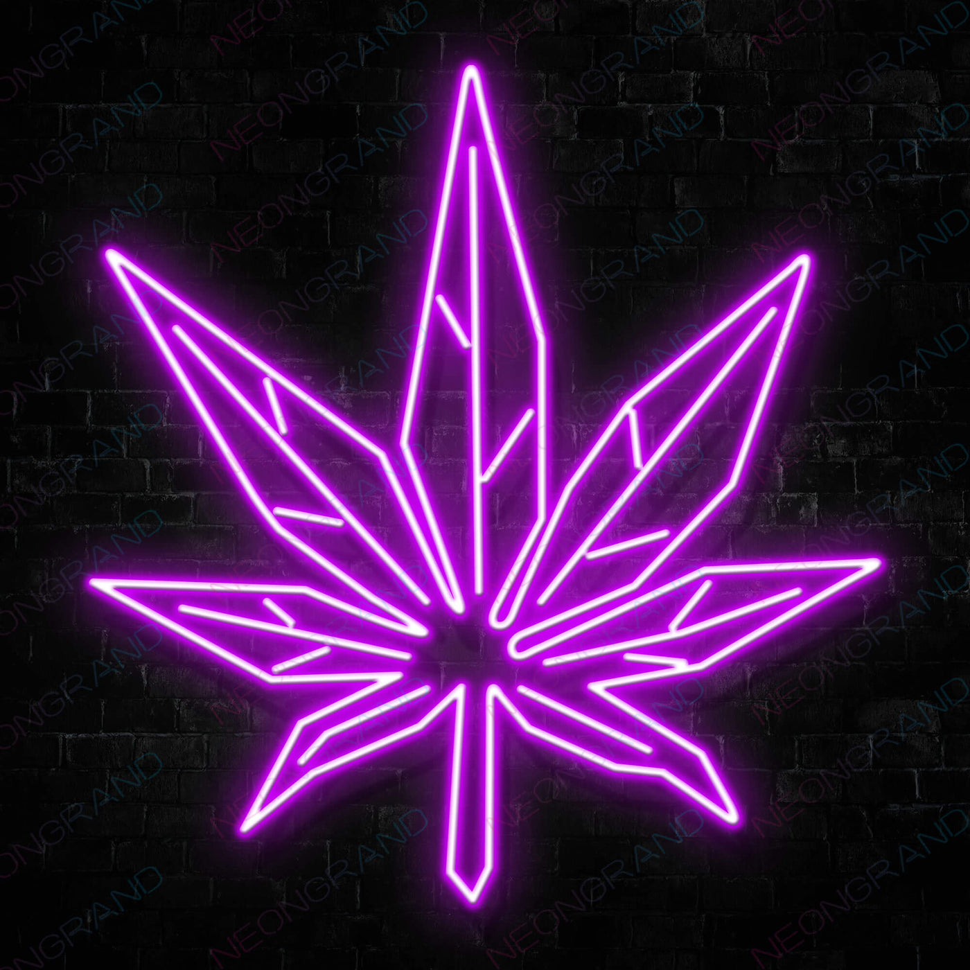 Cannabis Leaf Weed Neon Sign Led Light DarkVilolet