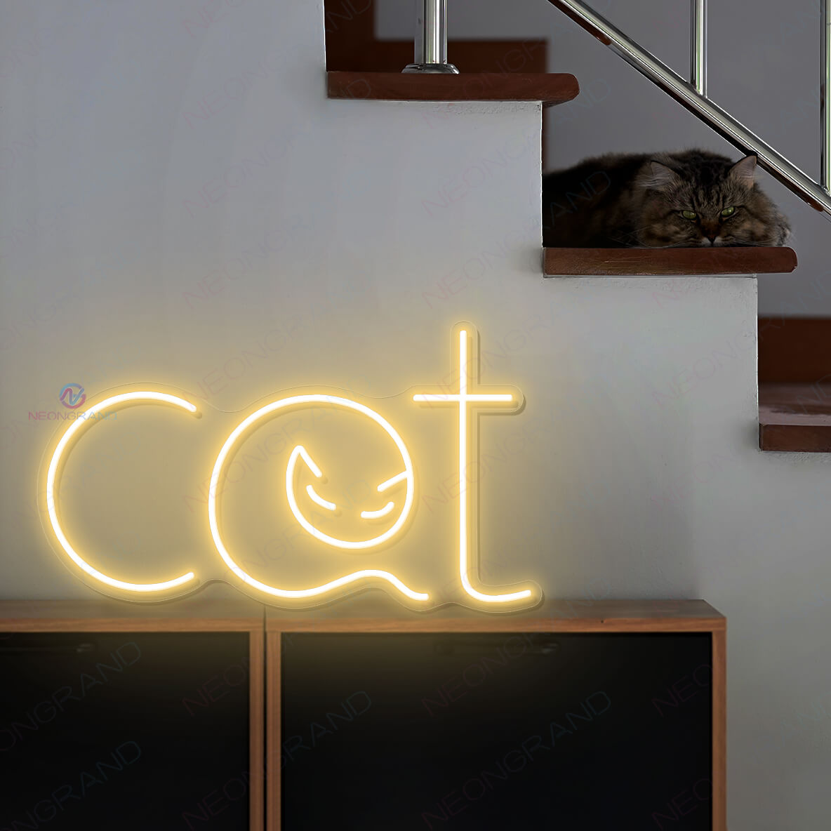 Cat Neon Sign Animal Neon Sign Led Light gold yellow