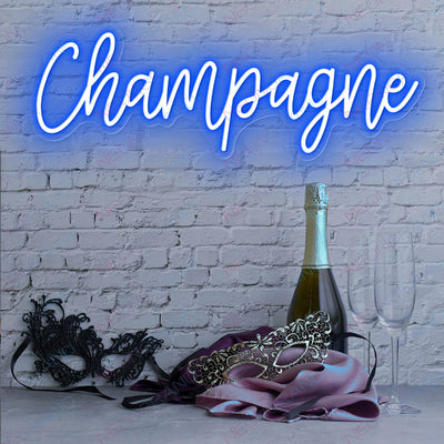 Champagne Neon Sign blue