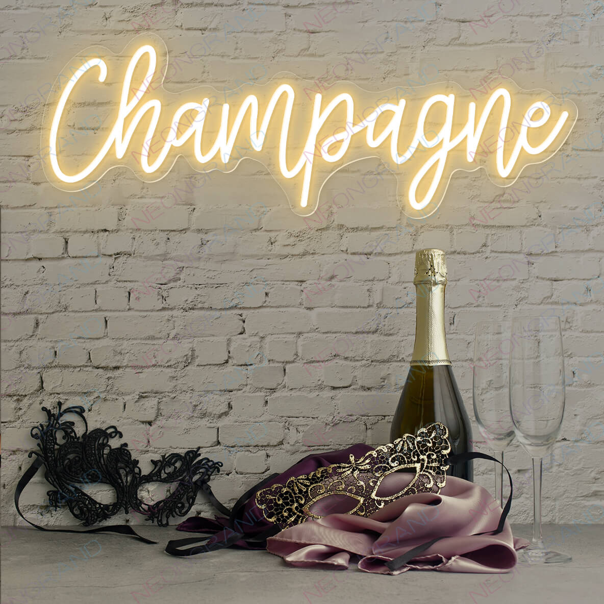 Champagne Neon Sign gold yellow