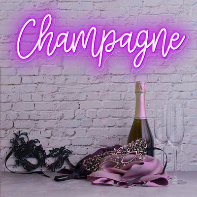 Champagne Neon Sign purple