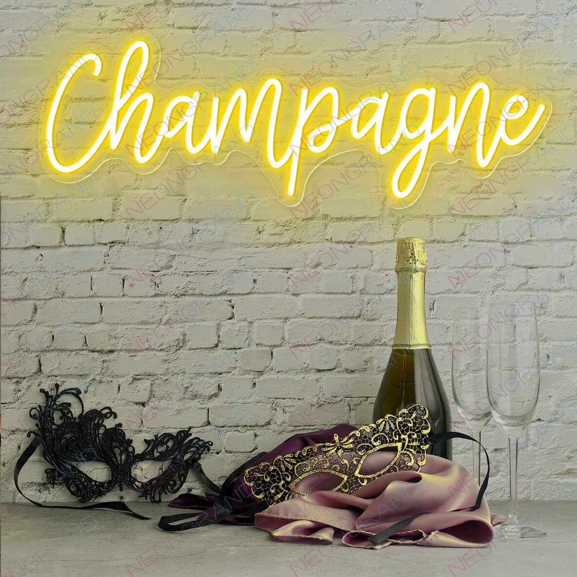 Champagne Neon Sign yellow