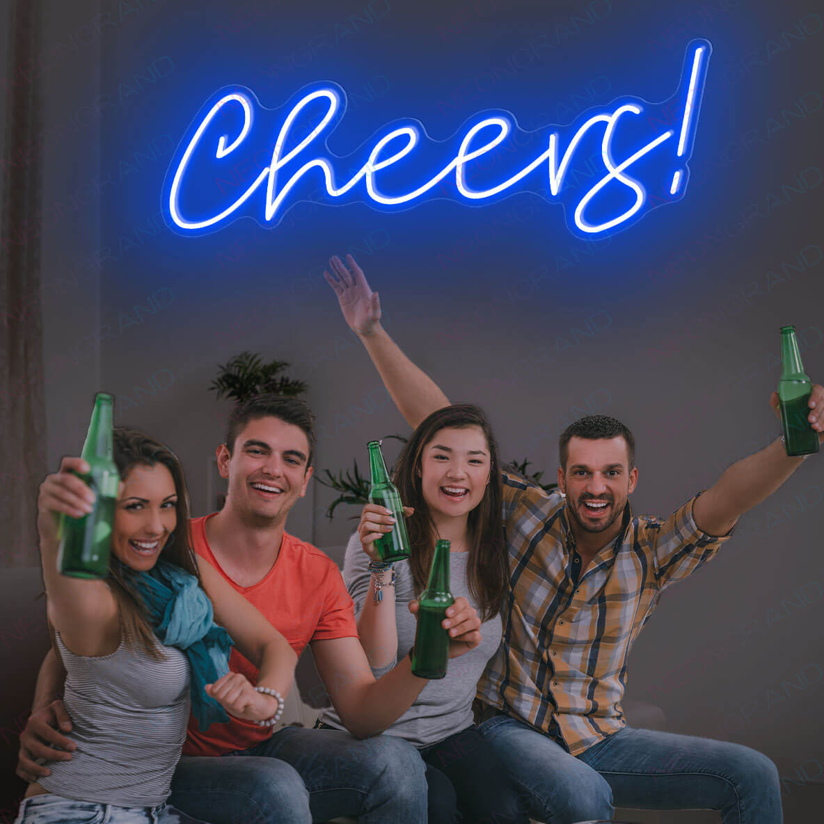 Cheers Neon Sign Led Light Up Bar Sign Blue