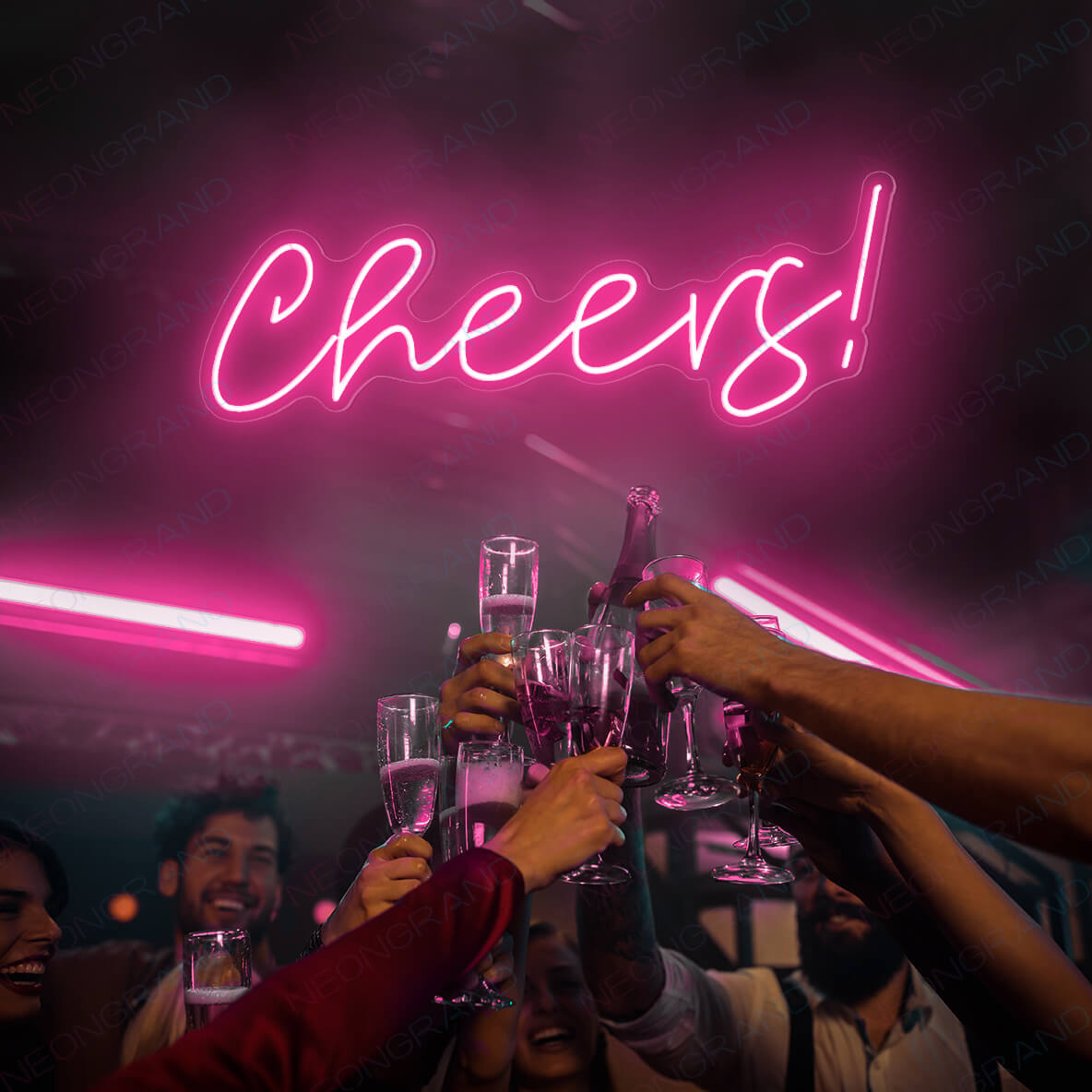 Cheers Neon Sign Led Light Up Bar Sign Pink