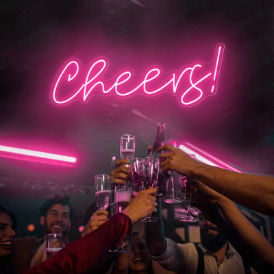 Cheers Neon Sign Led Light Up Bar Sign Pink
