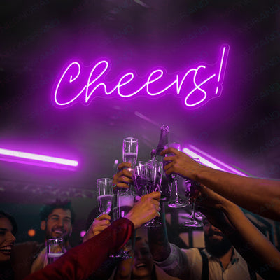 Cheers Neon Sign Led Light Up Bar Sign Purple