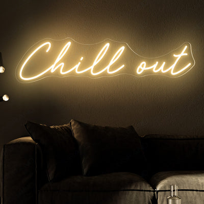 Chill Out Neon Sign Led Light gold yellow