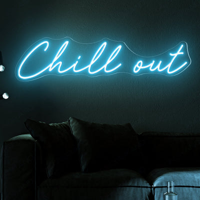 Chill Out Neon Sign Led Light light blue