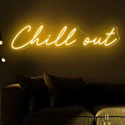 Chill Out Neon Sign Led Light orange yellow