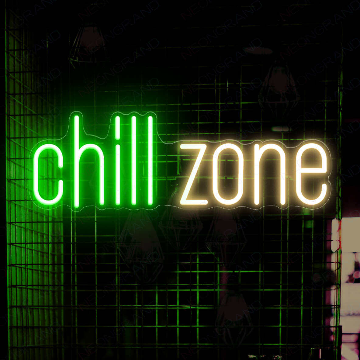 Chill Zone Neon Sign Led Chill Neon Light Sign gold yellow