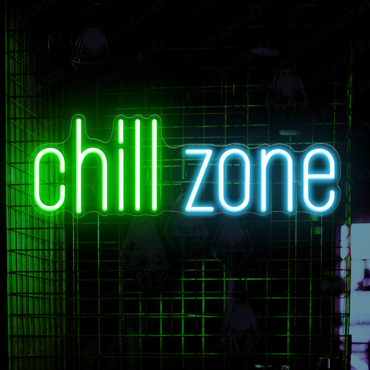 Chill Zone Neon Sign Led Chill Neon Light Sign light blue